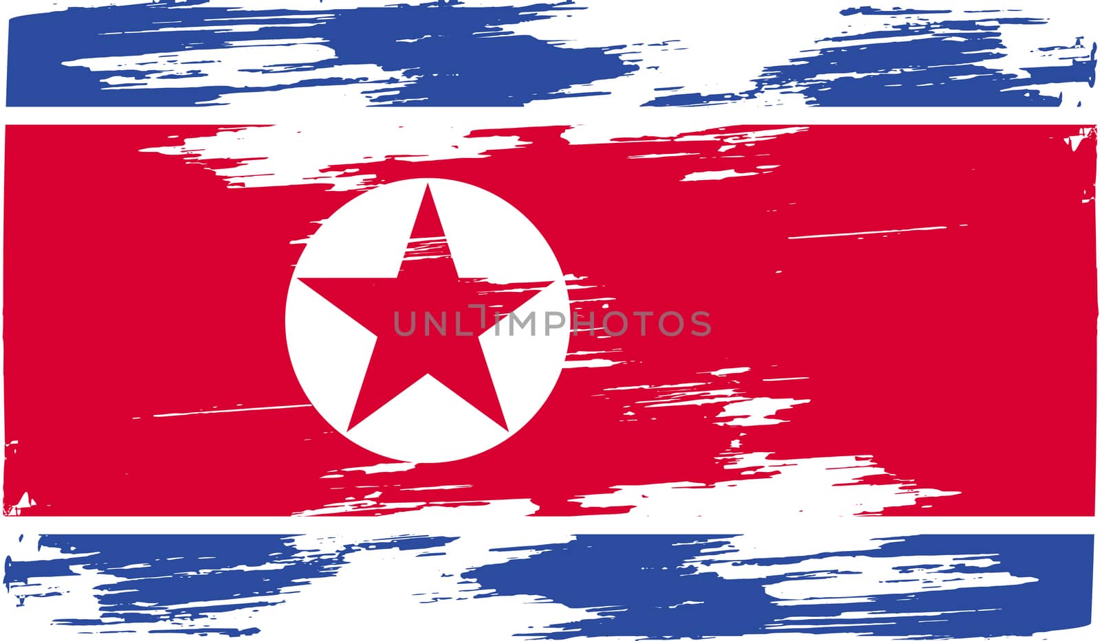 Flag of North Korea with old texture.  by serhii_lohvyniuk