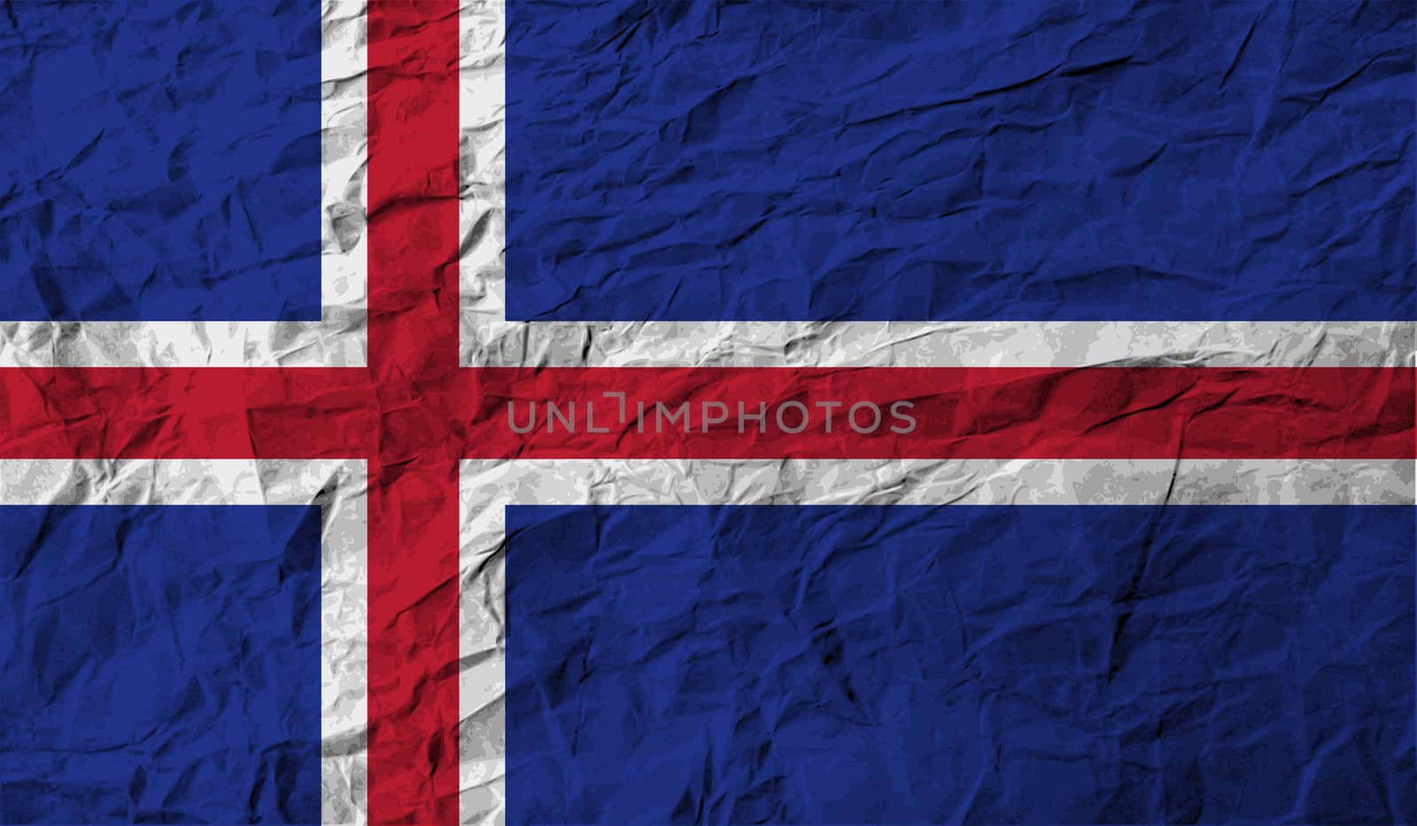 Flag of Iceland with old texture.  illustration