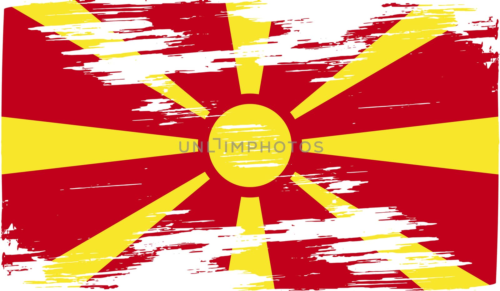 Flag of Macedonia with old texture.  illustration