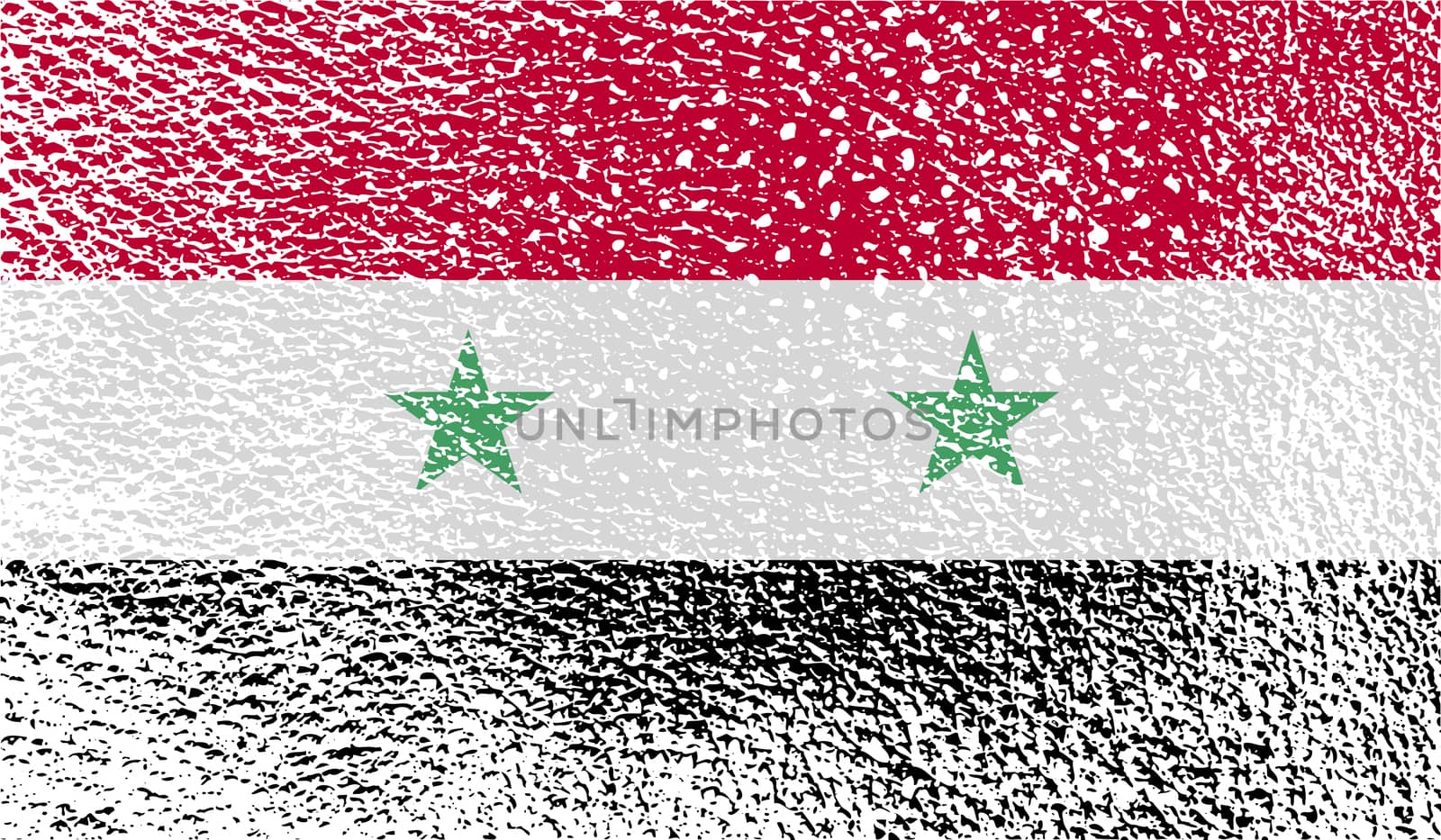 Flag of Syria with old texture.  illustration