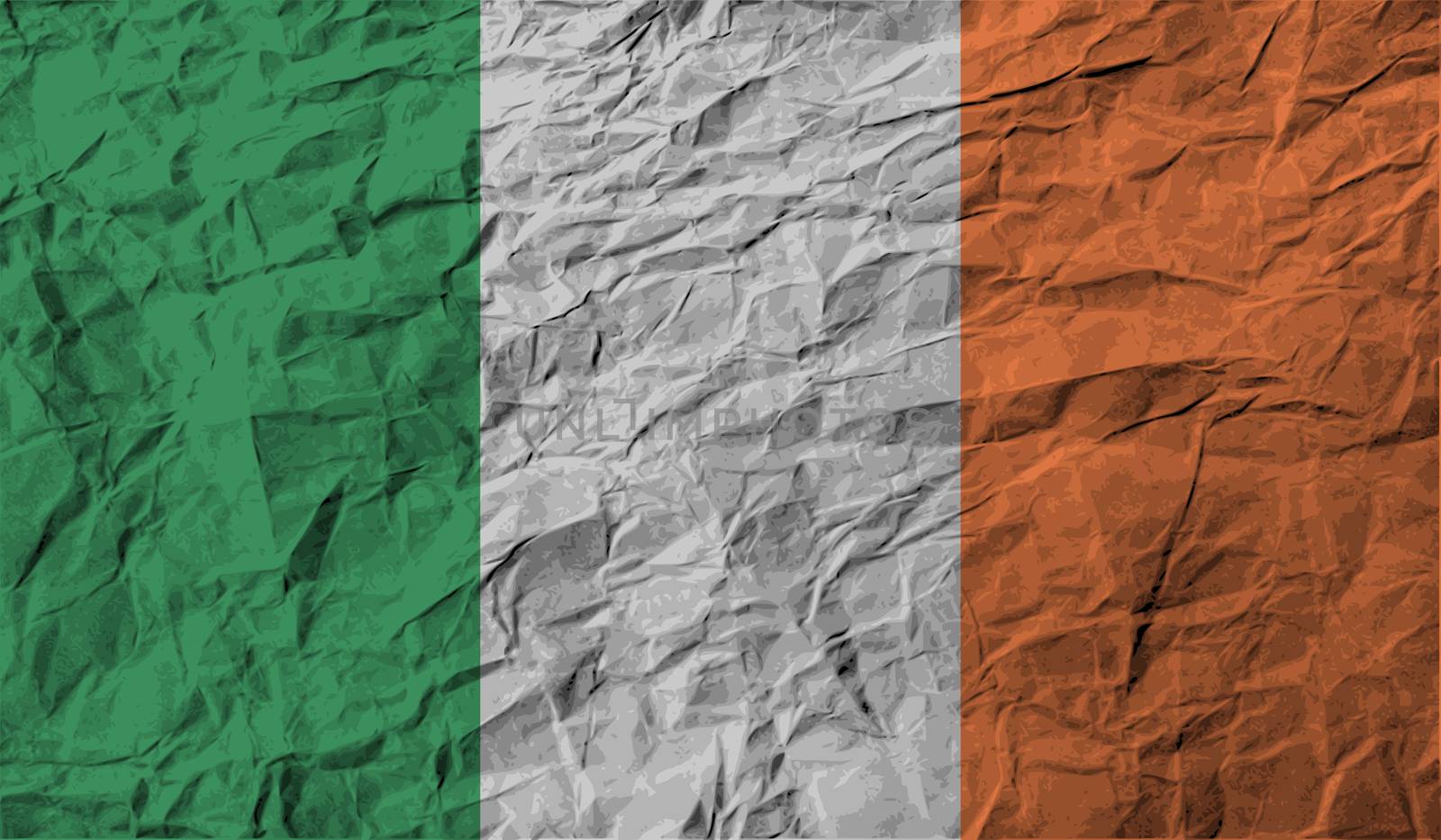 Flag of Ireland with old texture.  illustration