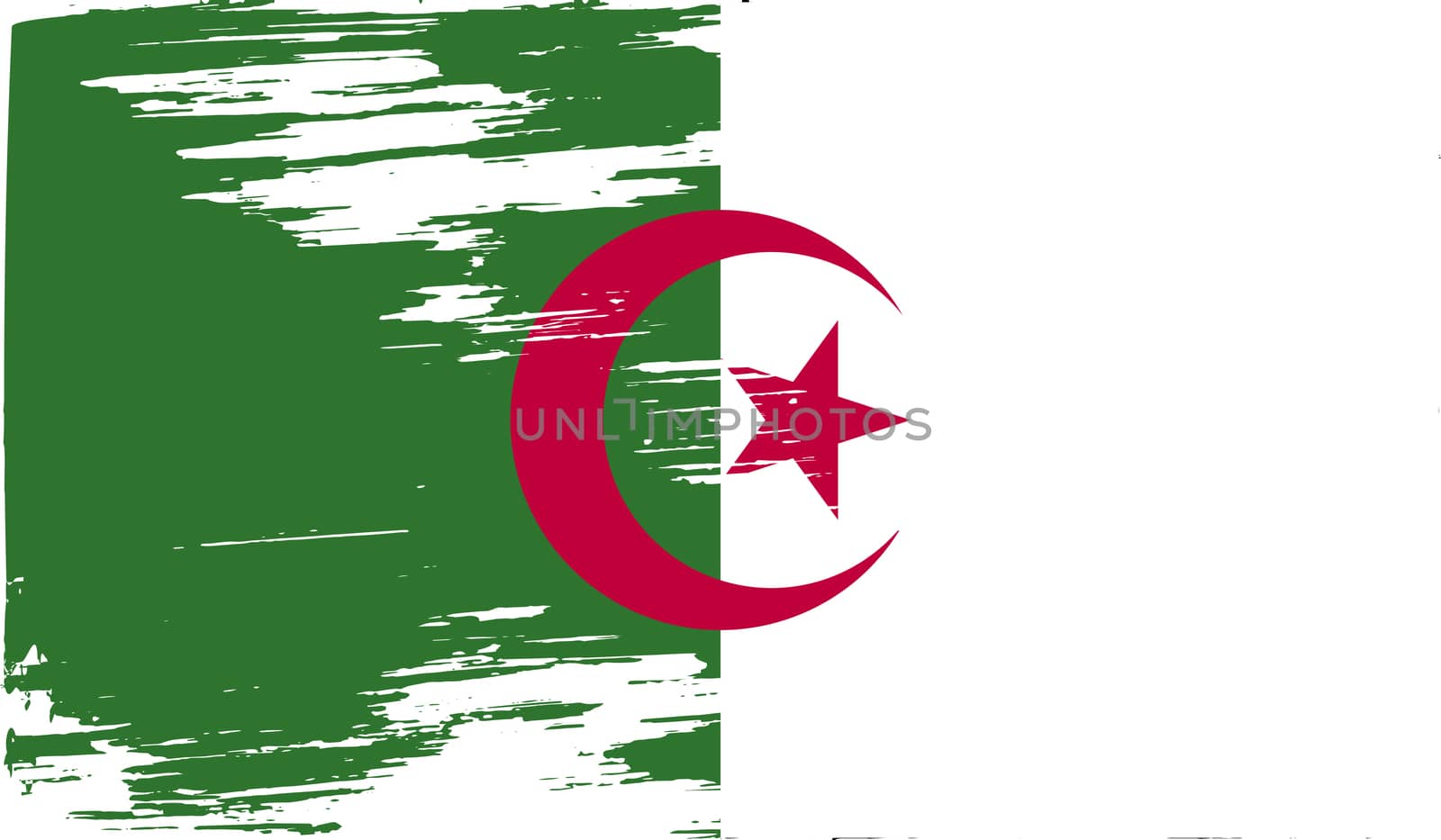 Flag of Algeria with old texture.  illustration