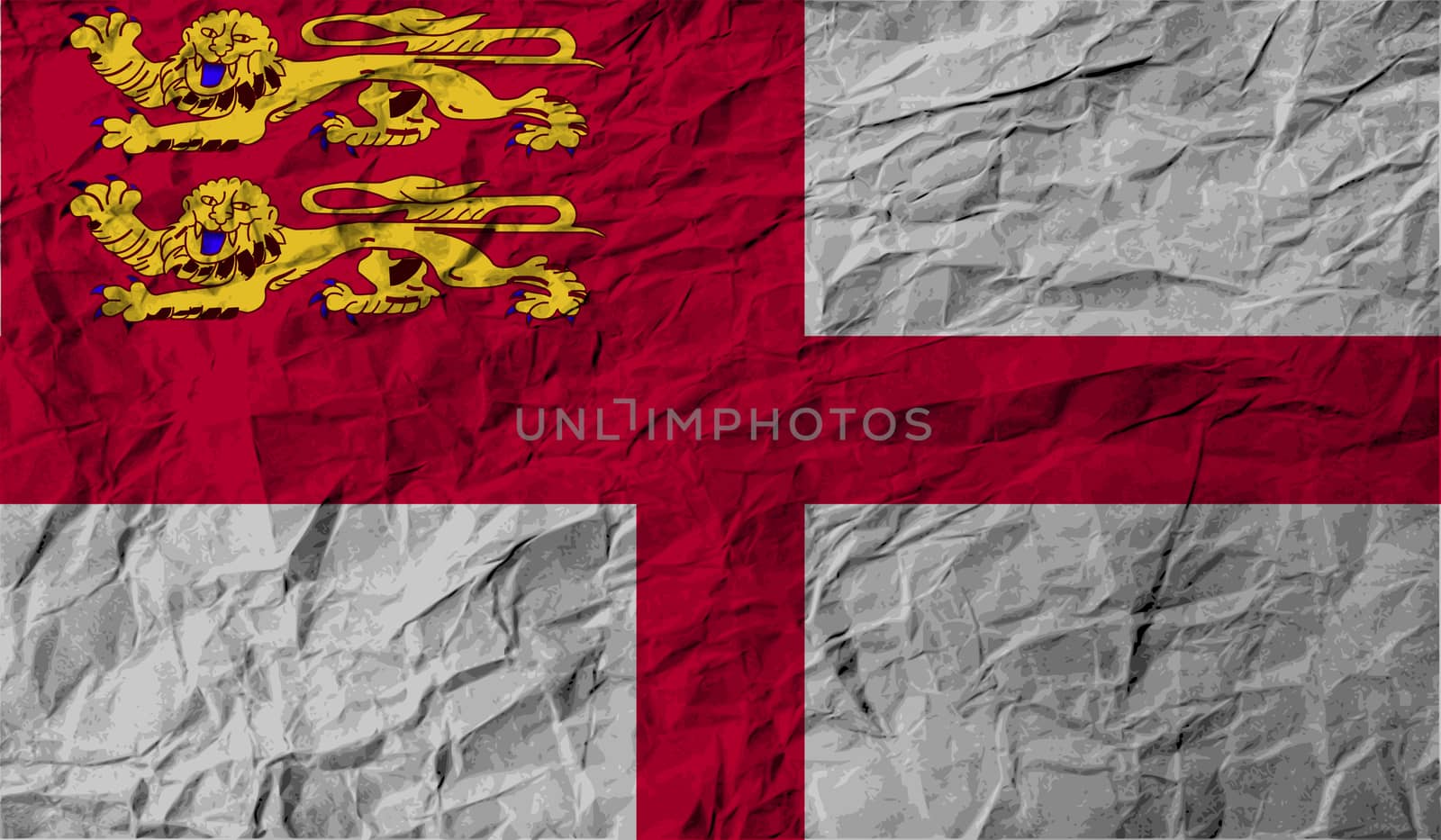 Flag of Sark with old texture.  by serhii_lohvyniuk