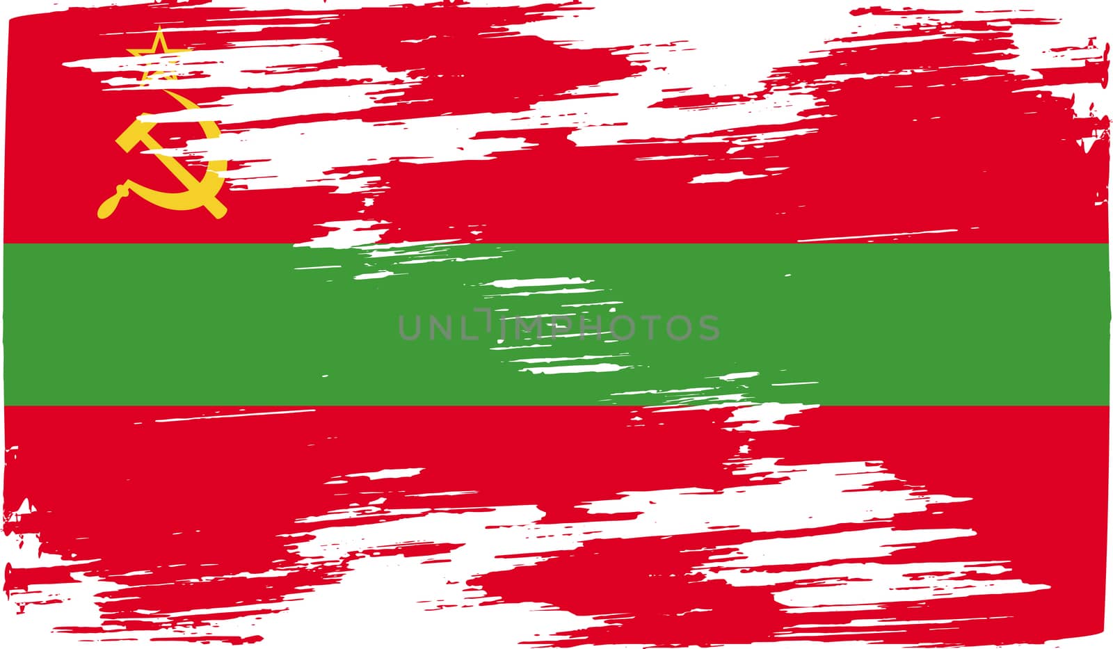 Flag of Transnistria with old texture.  by serhii_lohvyniuk