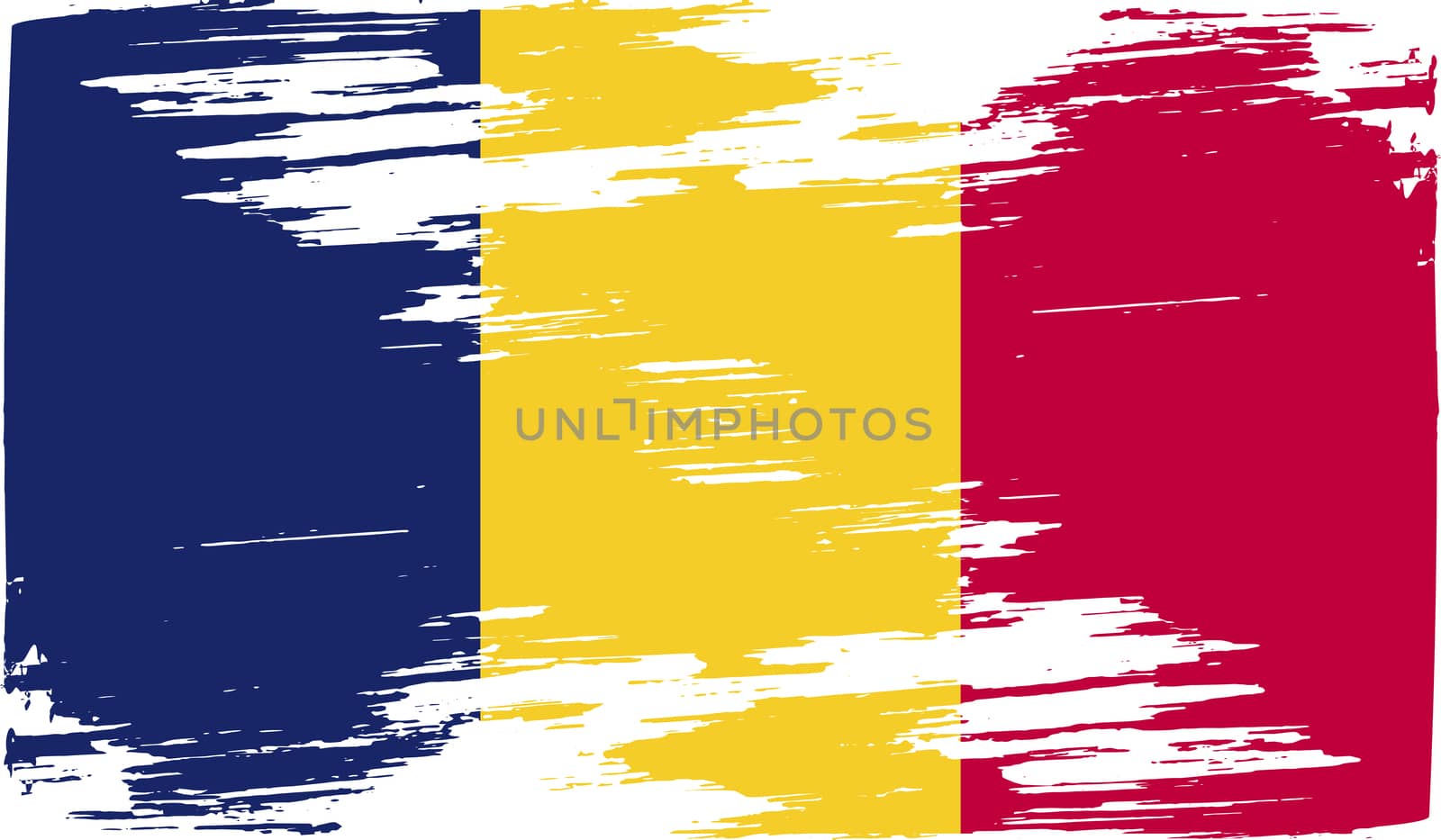 Flag of Chad with old texture.  by serhii_lohvyniuk