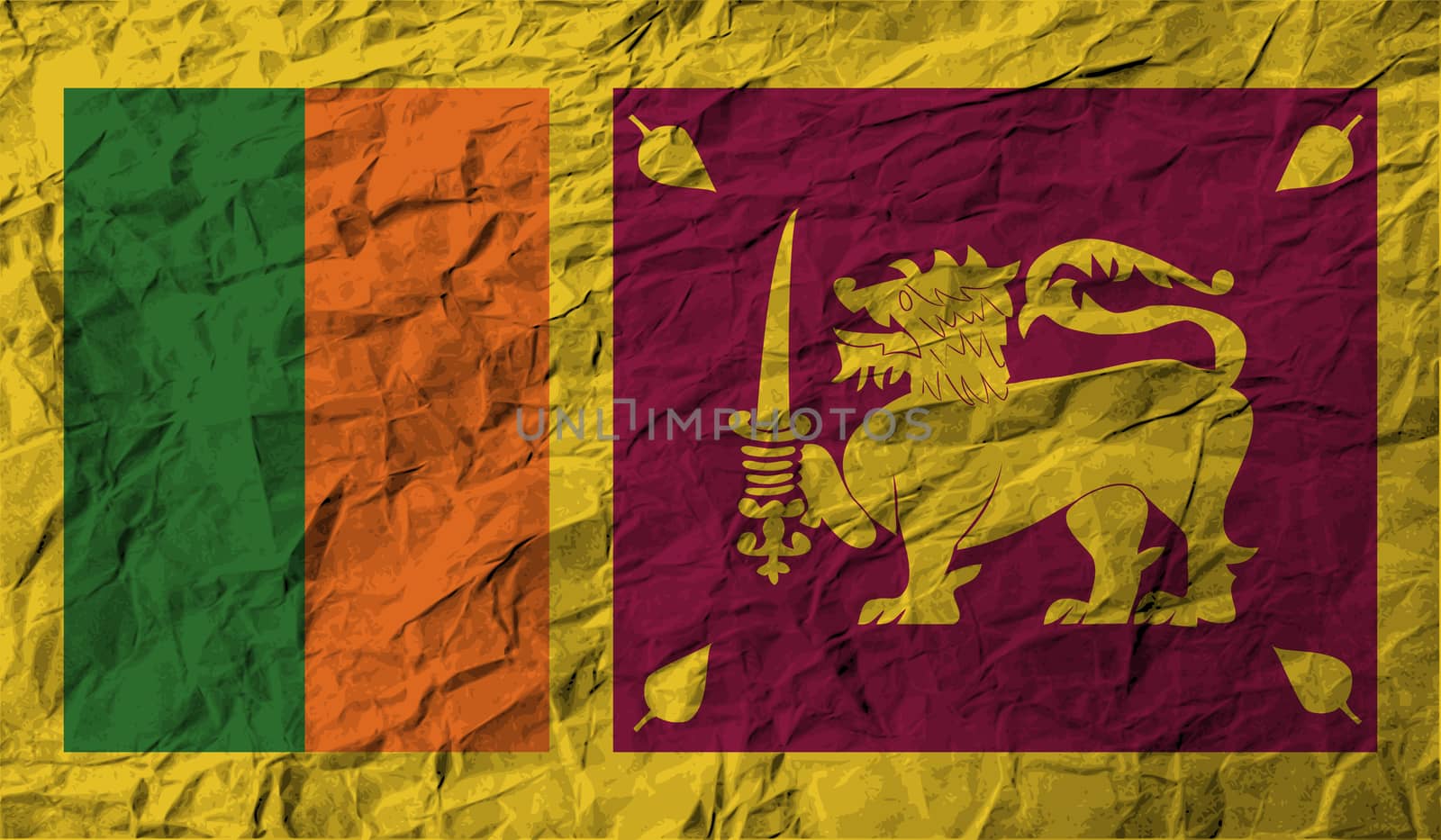 Flag of Sri Lanka with old texture.  by serhii_lohvyniuk