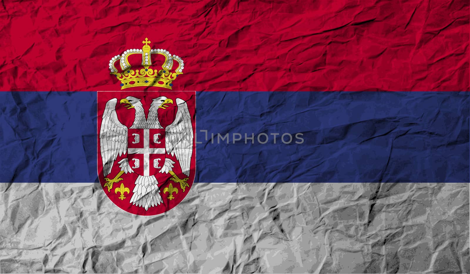 Flag of Serbia with old texture.  illustration