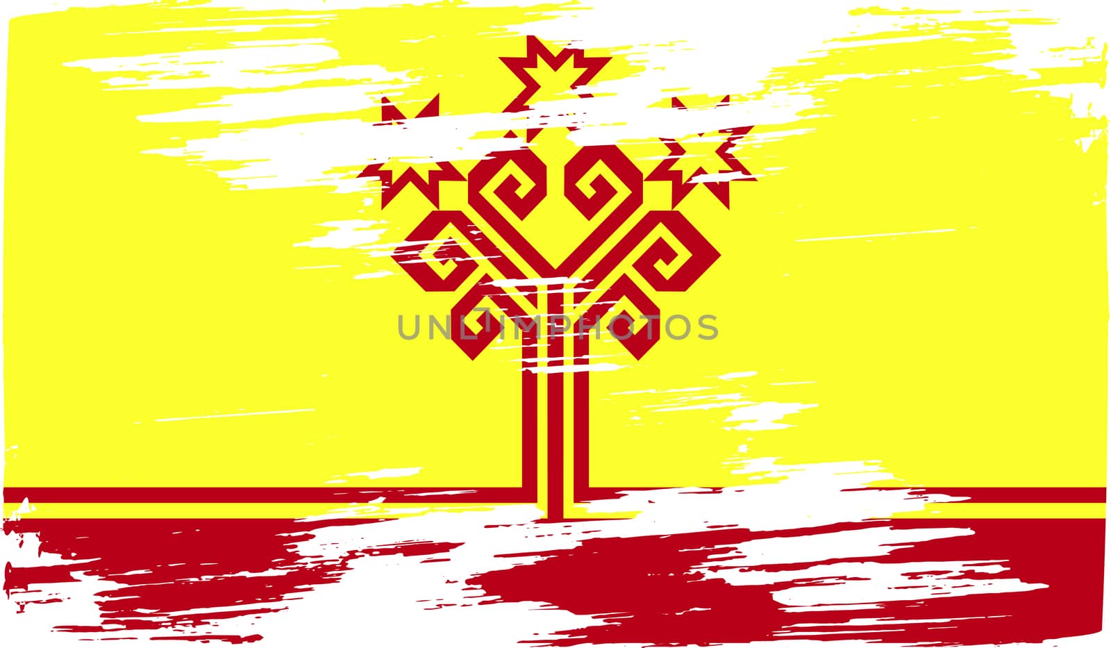 Flag of Chuvashia with old texture.  illustration