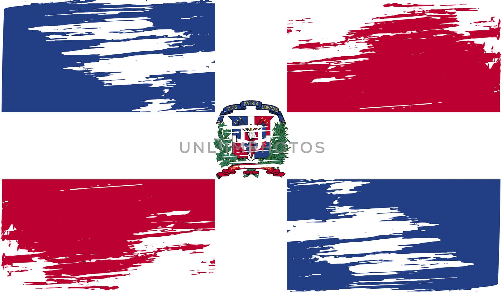 Flag of Dominican Republic with old texture.  illustration