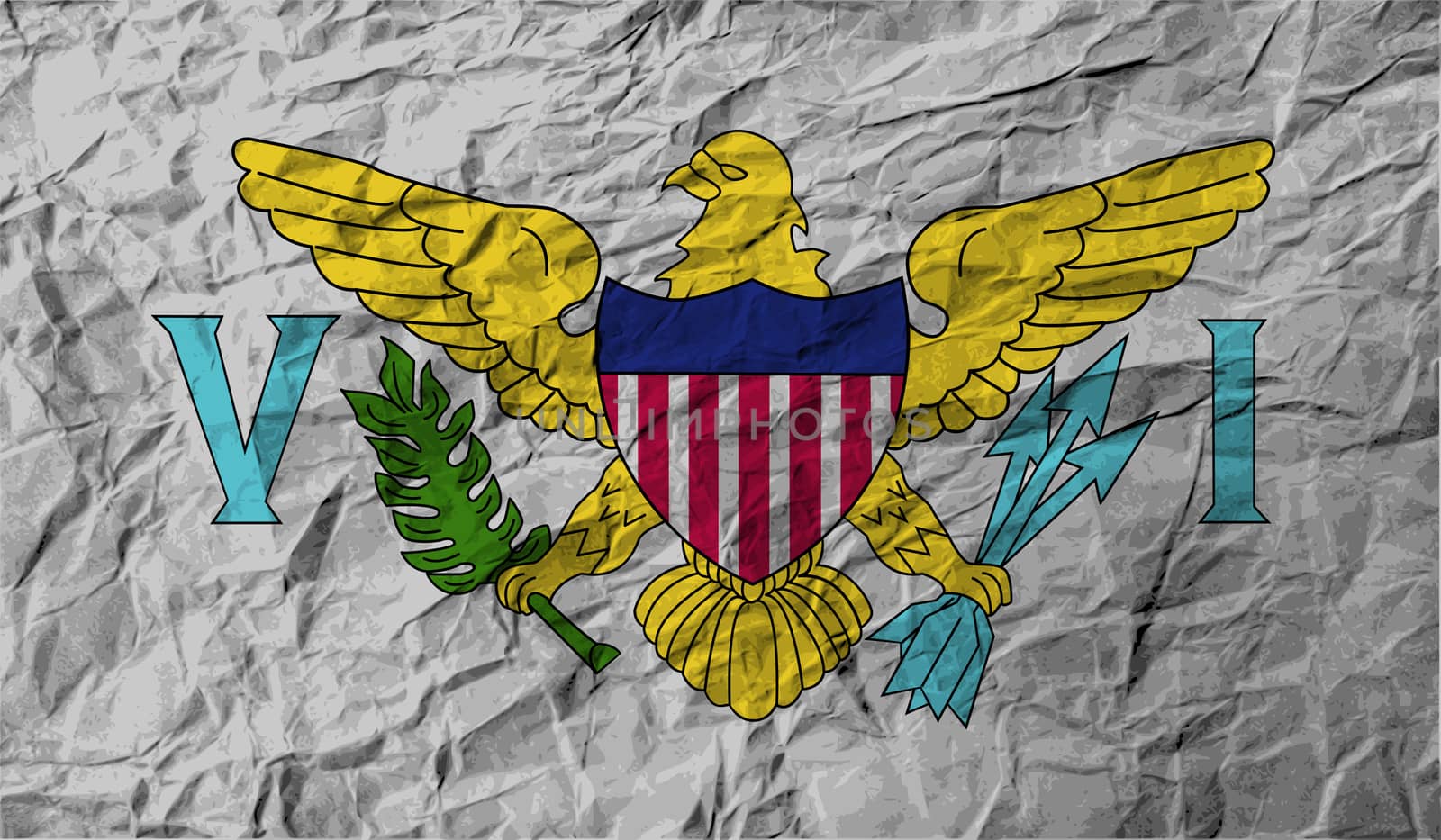 Flag of Virgin Islands US with old texture.  by serhii_lohvyniuk