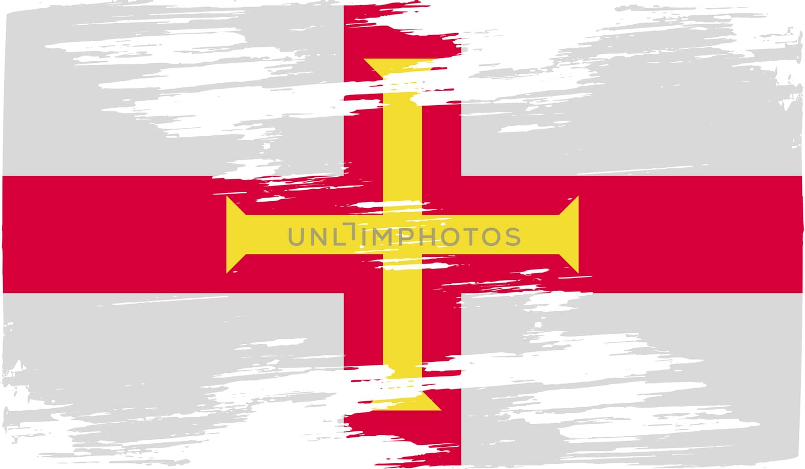 Flag of Guernsey with old texture.  by serhii_lohvyniuk