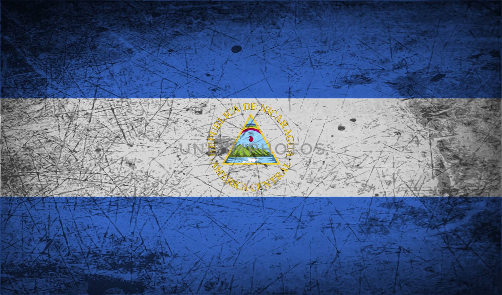 Flag of Nicaragua with old texture.  by serhii_lohvyniuk