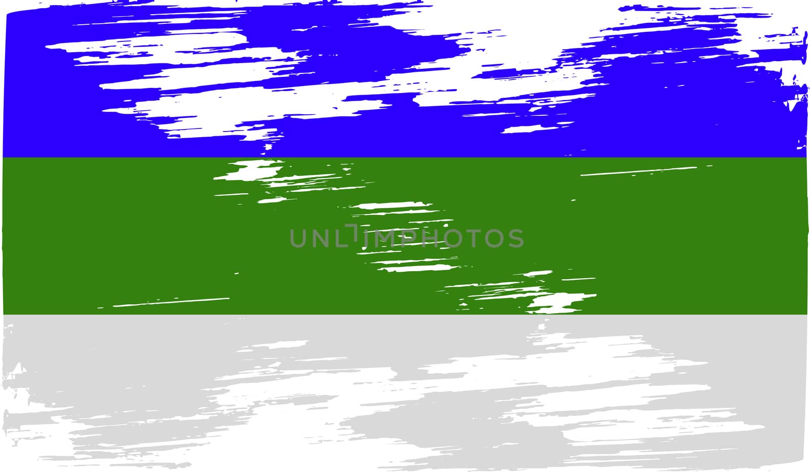 Flag of Komi with old texture.  illustration