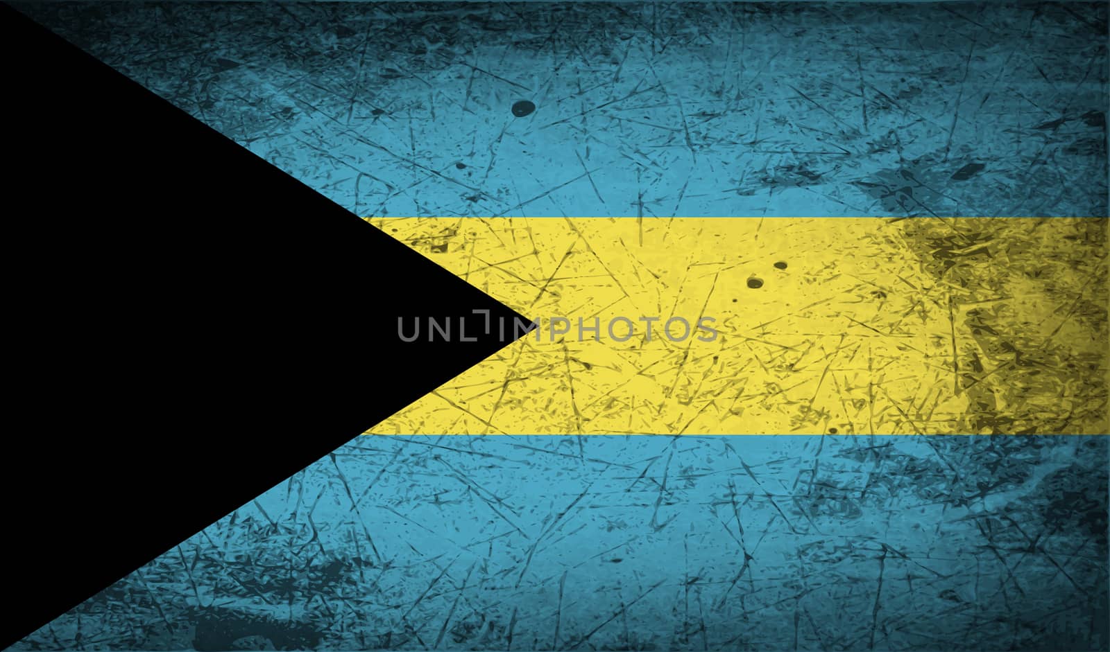 Flag of Bahamas with old texture.  by serhii_lohvyniuk