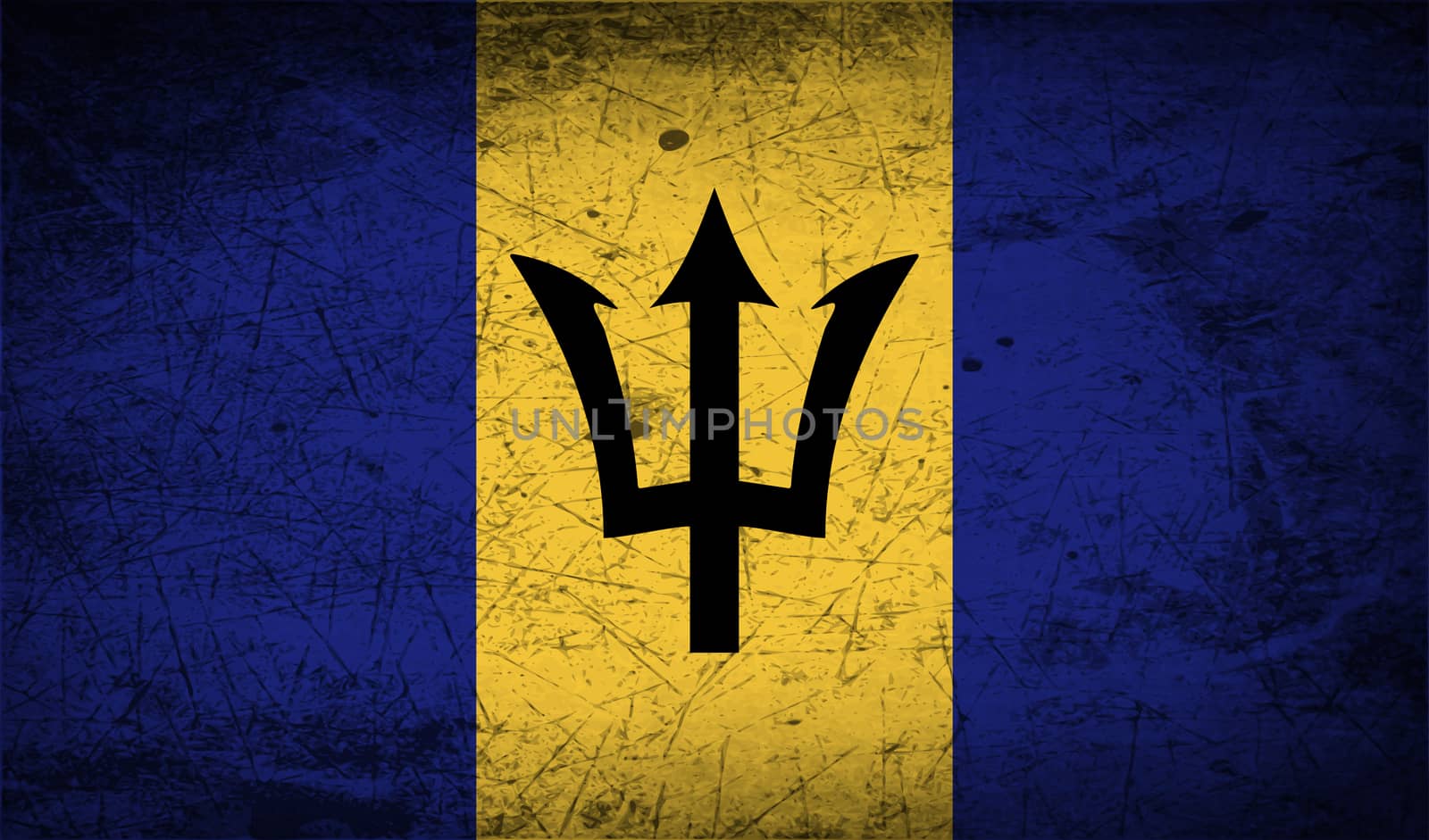 Flag of Barbados with old texture.  by serhii_lohvyniuk