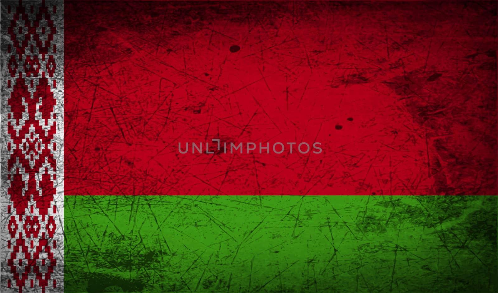 Flag of Belarus with old texture.  by serhii_lohvyniuk