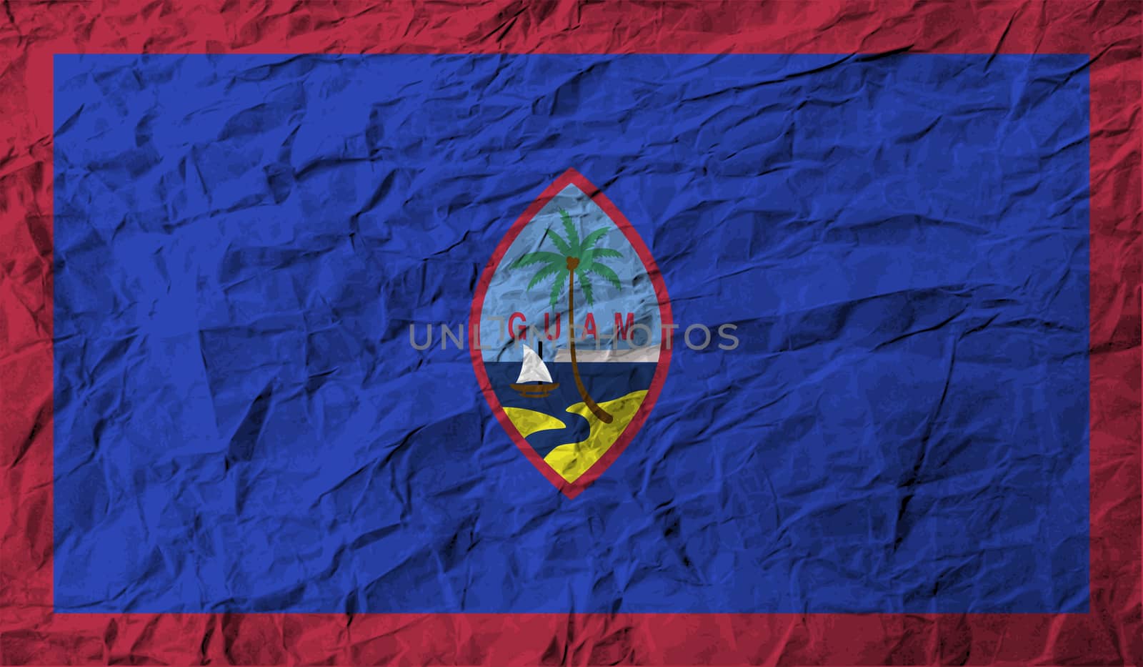 Flag of Guam with old texture.  illustration