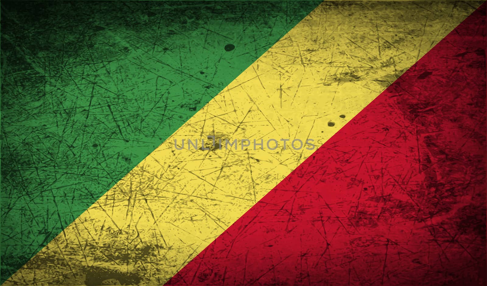 Flag of Congo Republic with old texture.  by serhii_lohvyniuk