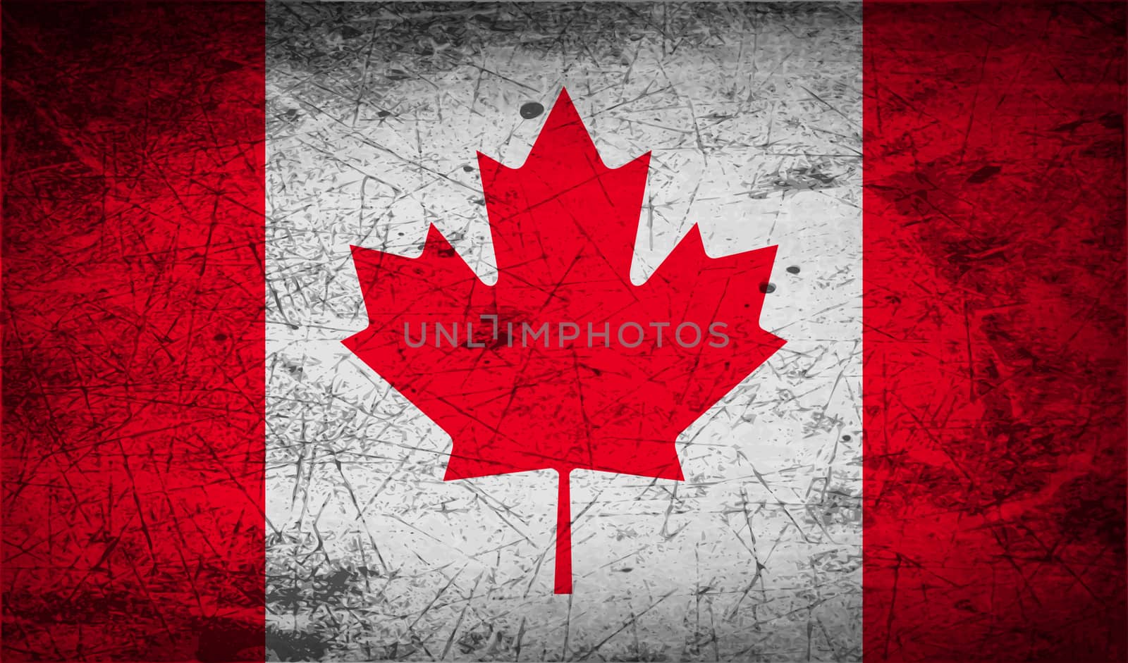 Flag of Canada with old texture.  by serhii_lohvyniuk