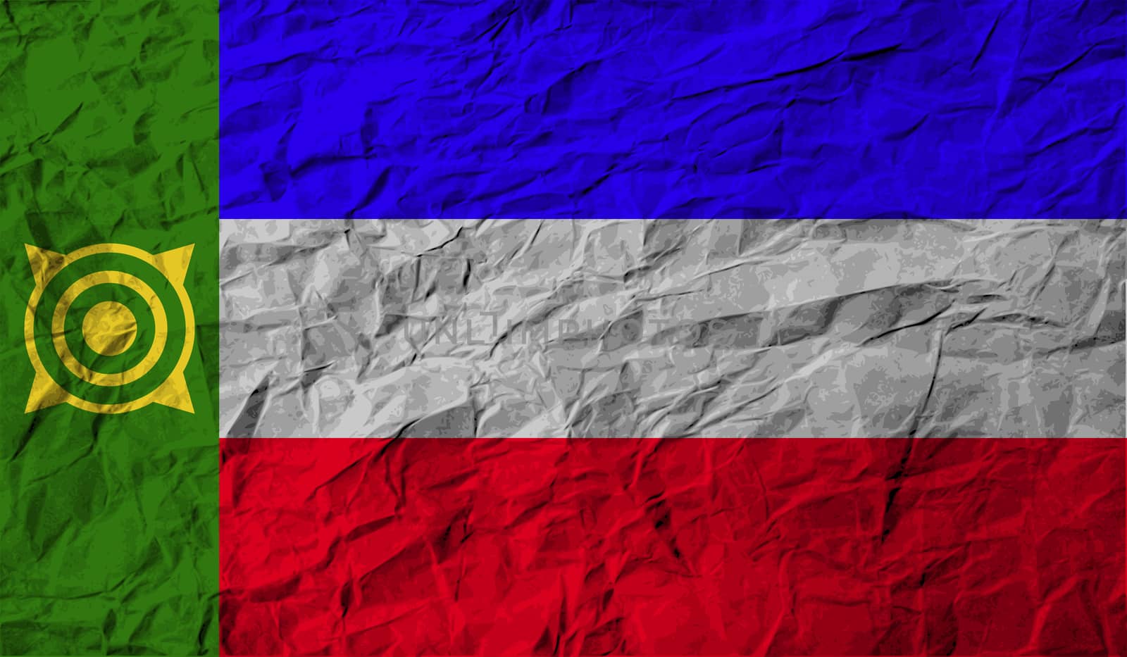 Flag of Khakassia with old texture.  by serhii_lohvyniuk