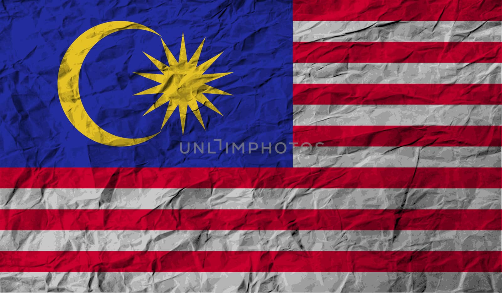Flag of Malaysia with old texture.  by serhii_lohvyniuk