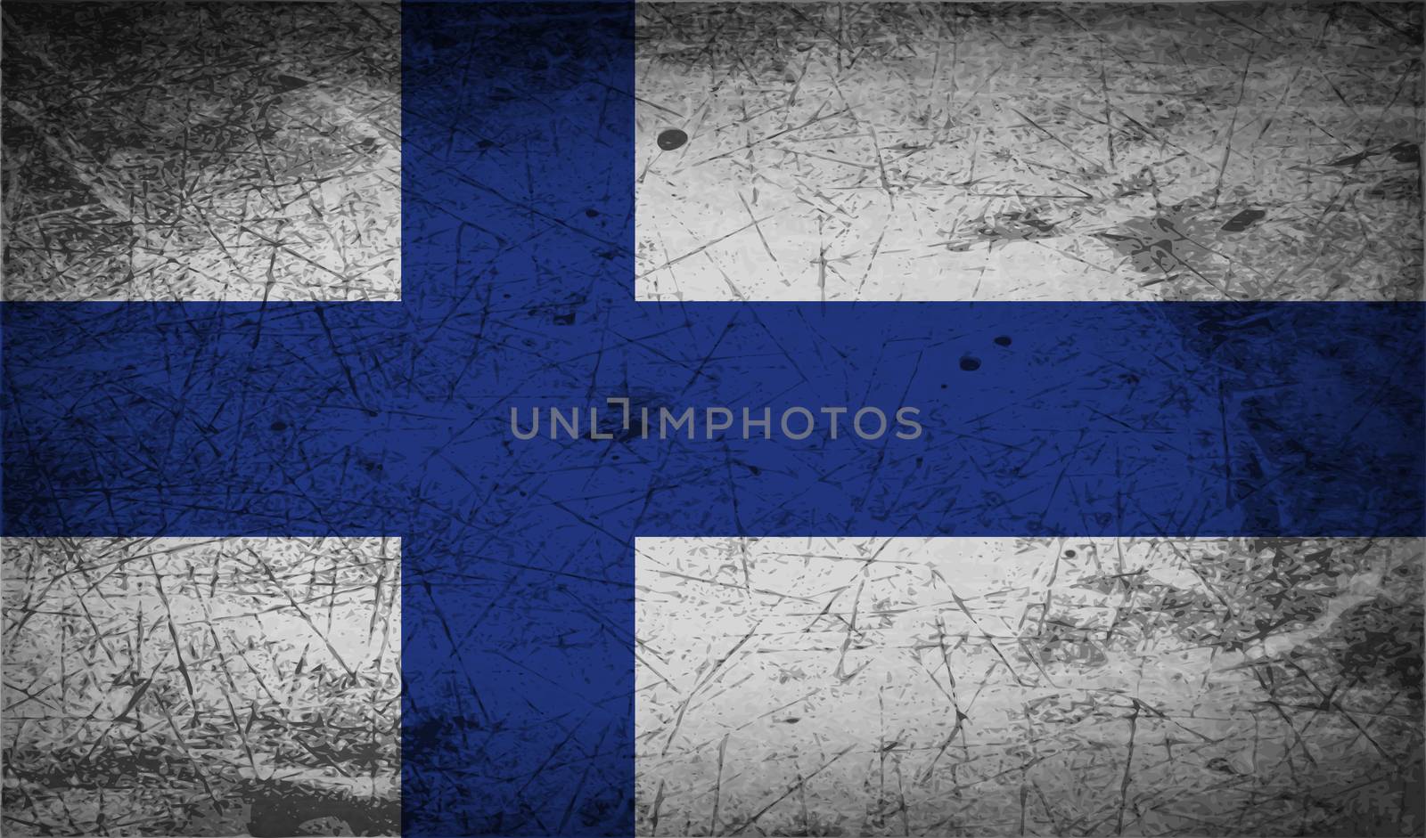 Flag of Finland with old texture.  illustration