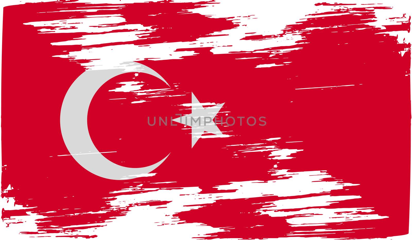 Flag of Turkey with old texture.  by serhii_lohvyniuk