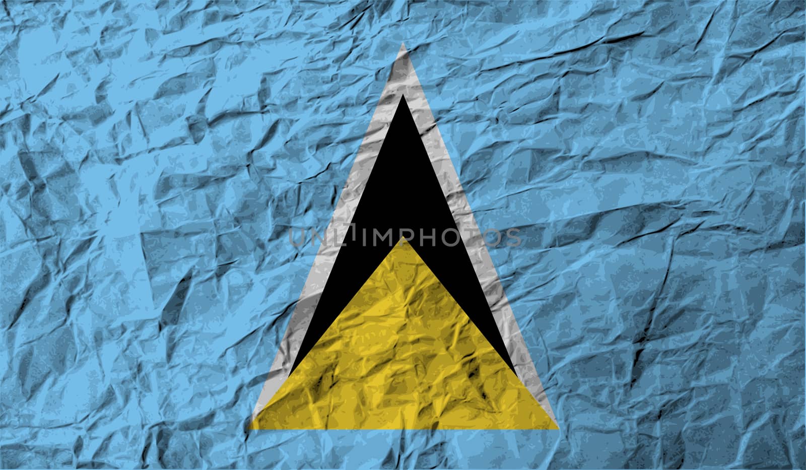 Flag of Saint Lucia with old texture.  illustration