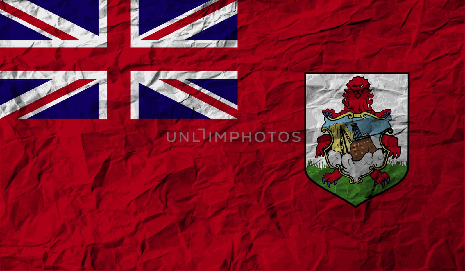 Flag of Bermuda with old texture.  illustration