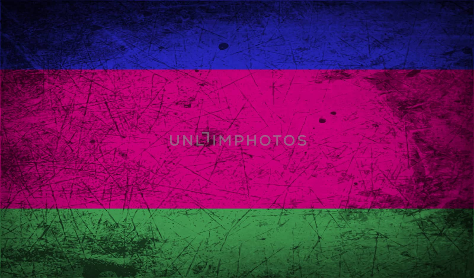 Flag of Kuban Peoples Republic with old texture.  illustration
