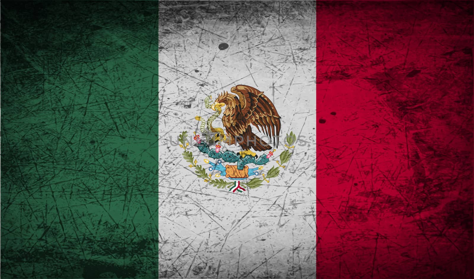 Flag of Mexico with old texture.  by serhii_lohvyniuk