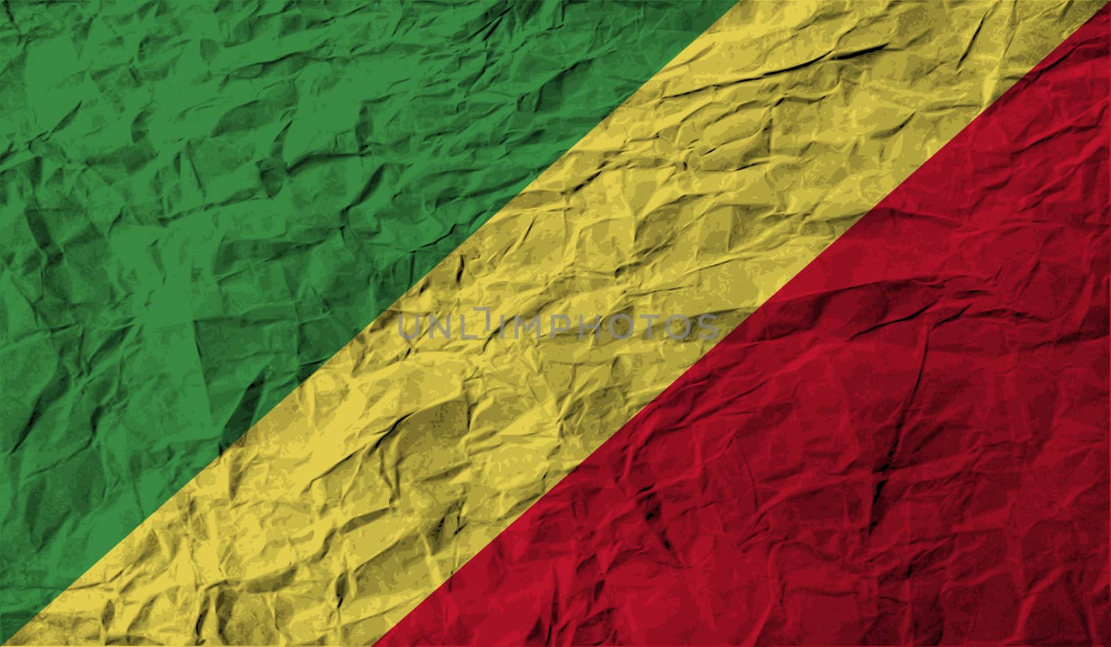 Flag of Congo Republic with old texture.  by serhii_lohvyniuk