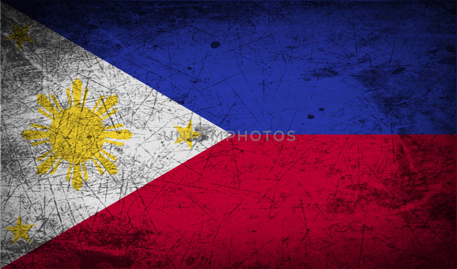 Flag of Philippiines with old texture.  by serhii_lohvyniuk