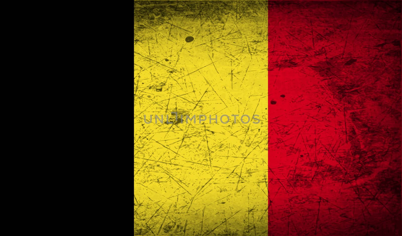 Flag of Belgium with old texture.  illustration