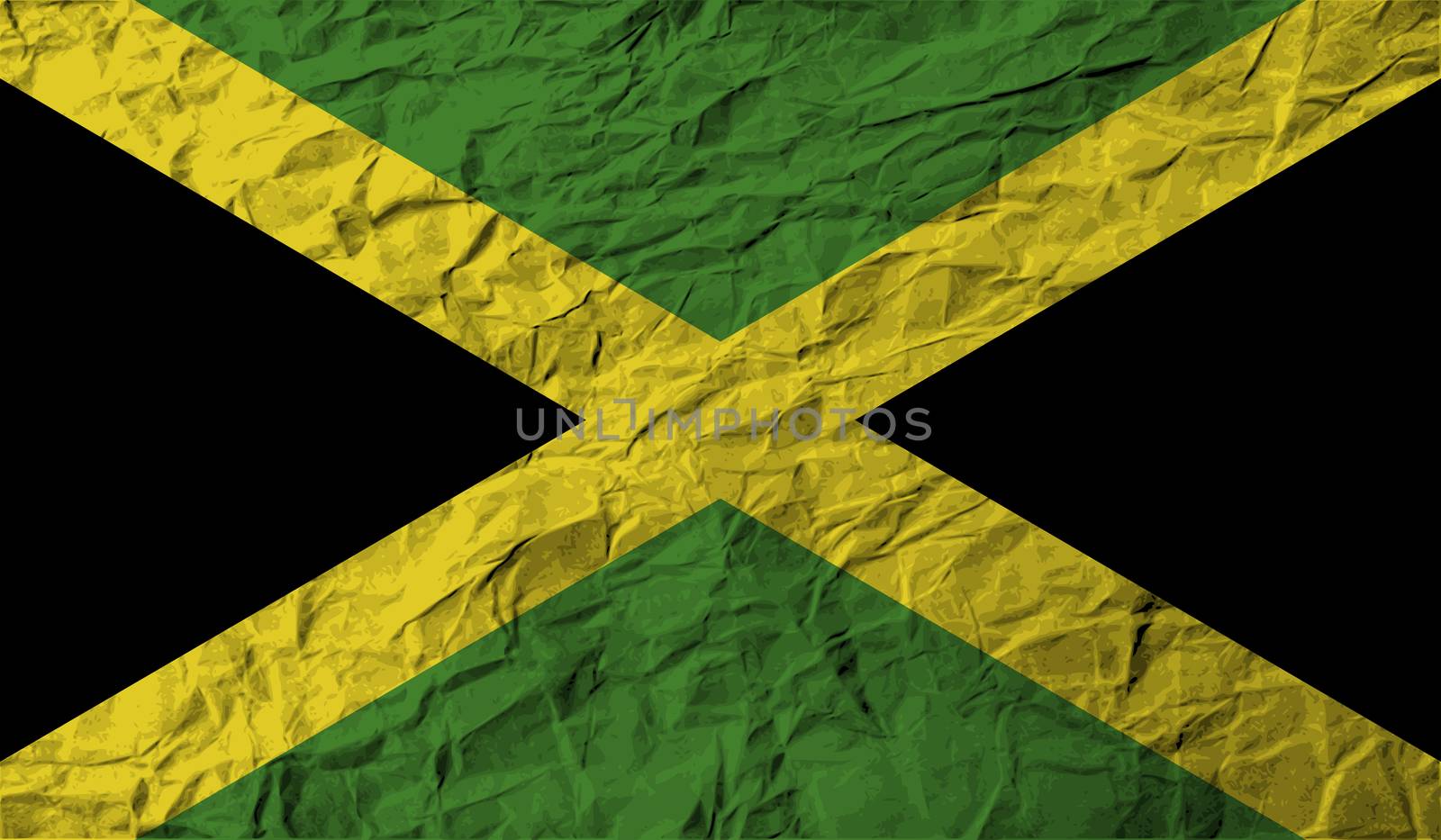 Flag of Jamaica with old texture.  by serhii_lohvyniuk