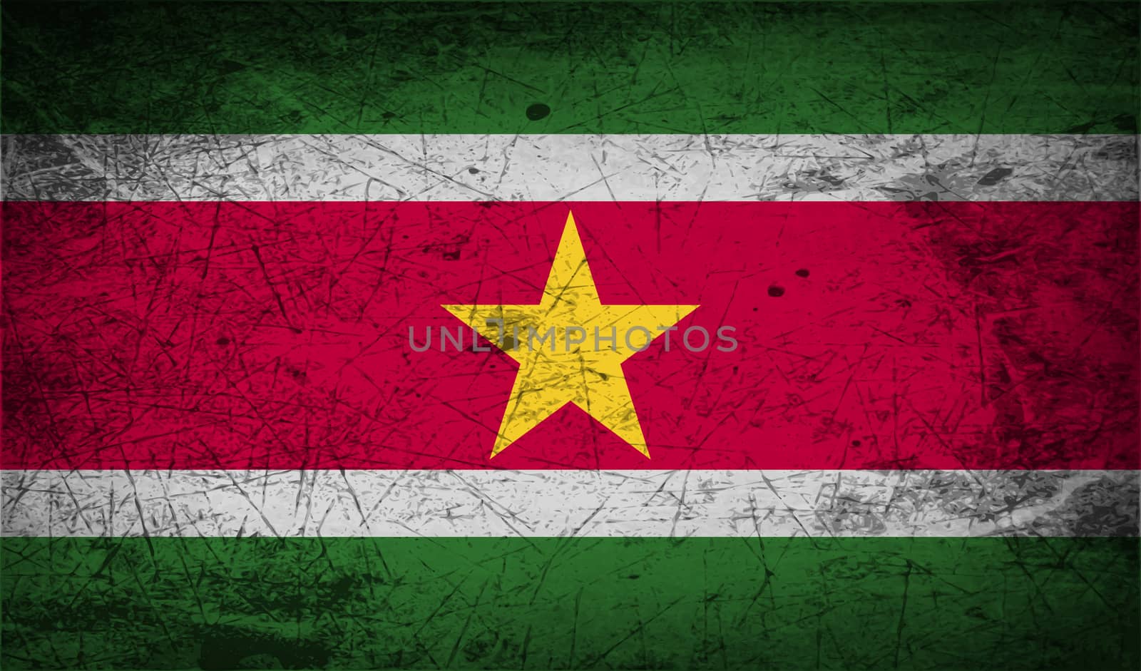 Flag of Suriname with old texture.  by serhii_lohvyniuk