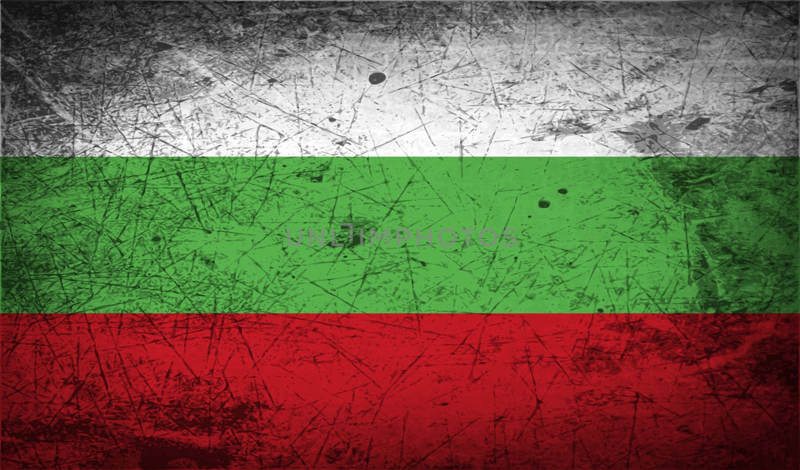 Flag of Bulgaria with old texture.  illustration
