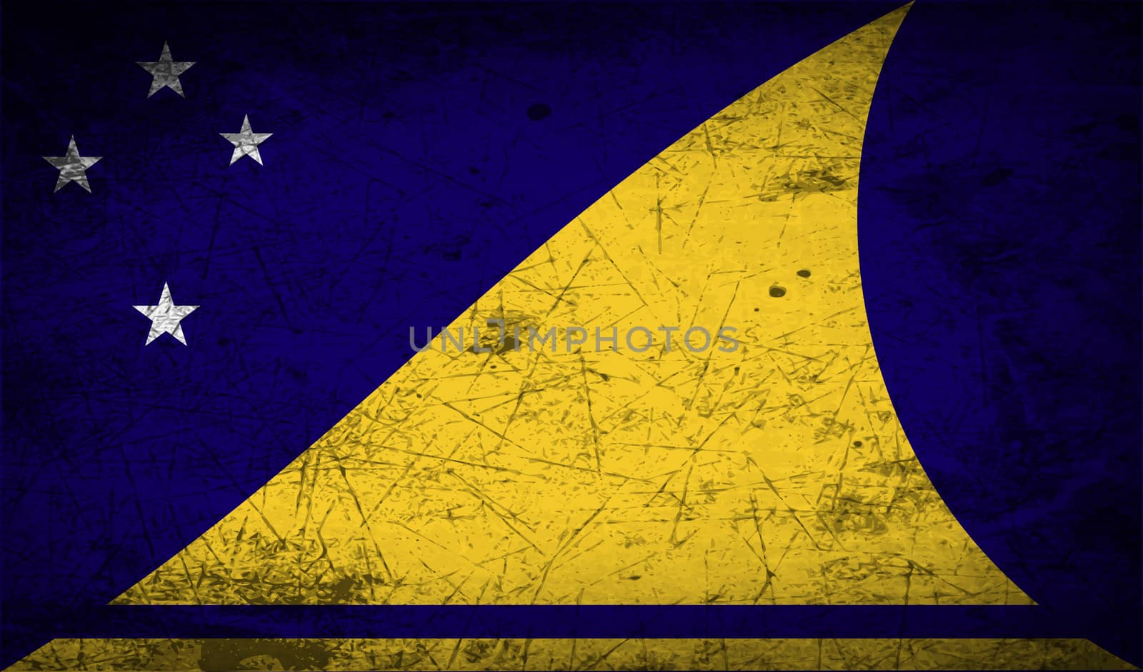 Flag of Tokelau with old texture.  illustration