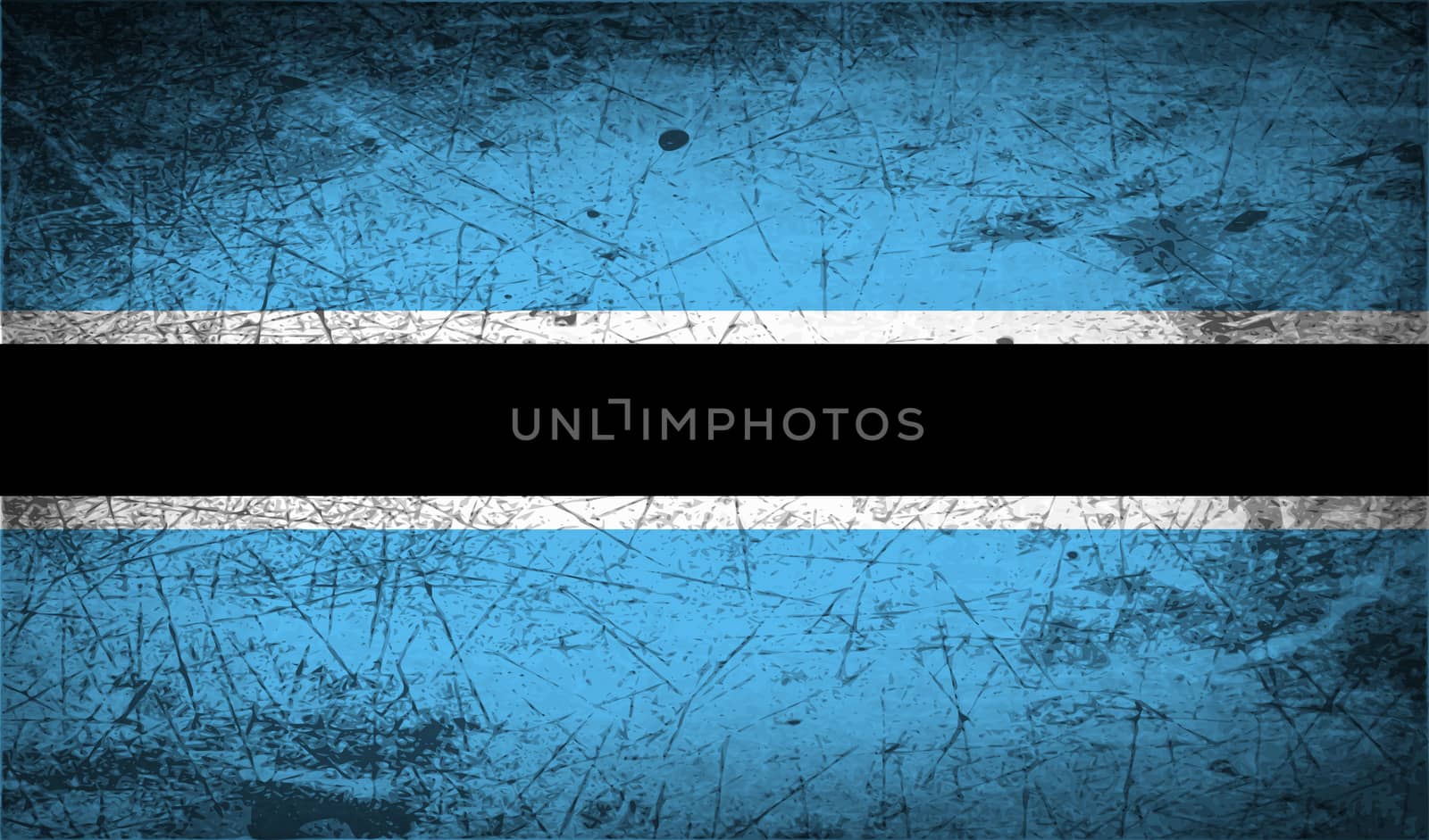 Flag of Botswana with old texture.  illustration