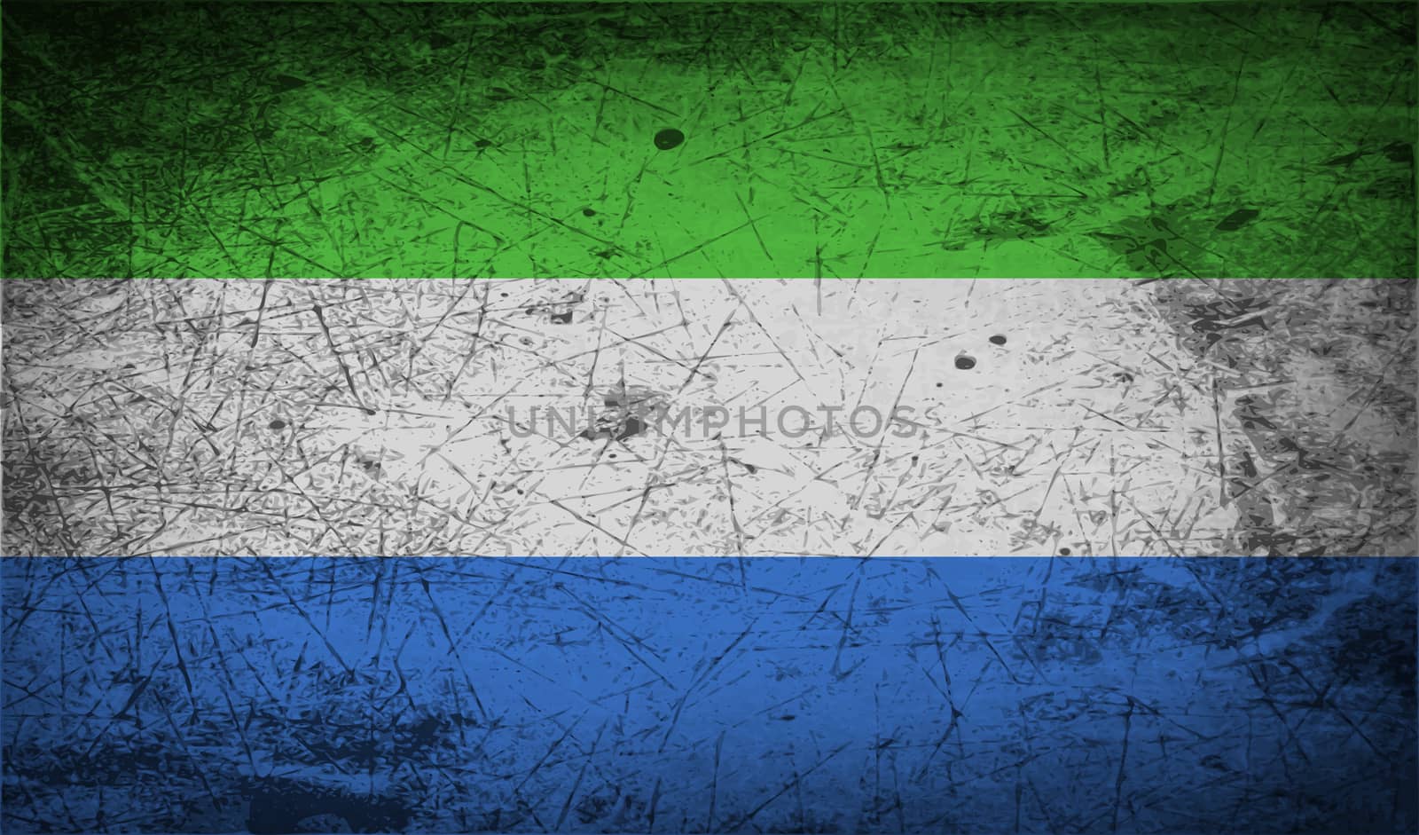 Flag of Sierra Leone with old texture.  by serhii_lohvyniuk