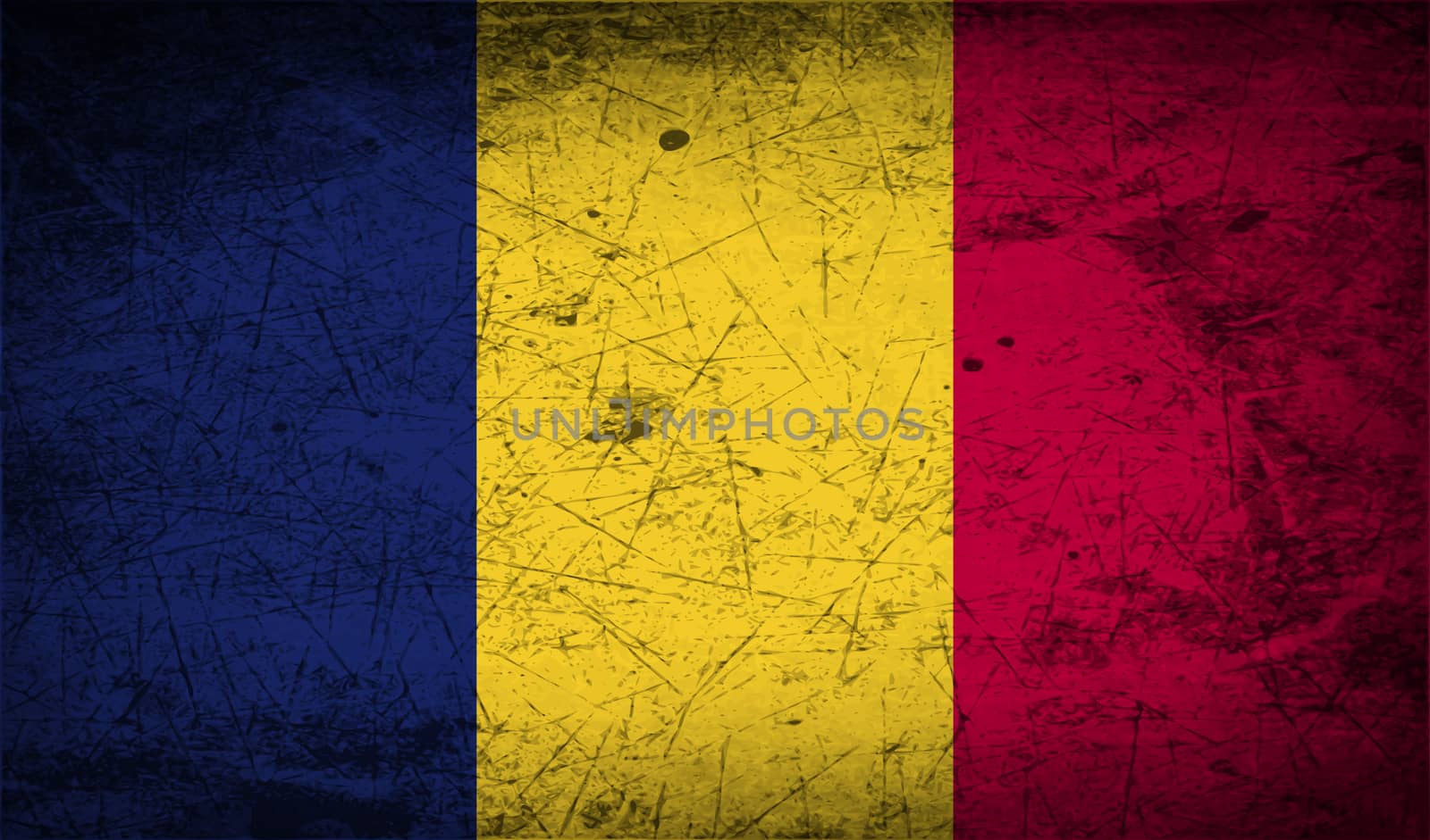 Flag of Chad with old texture.  by serhii_lohvyniuk