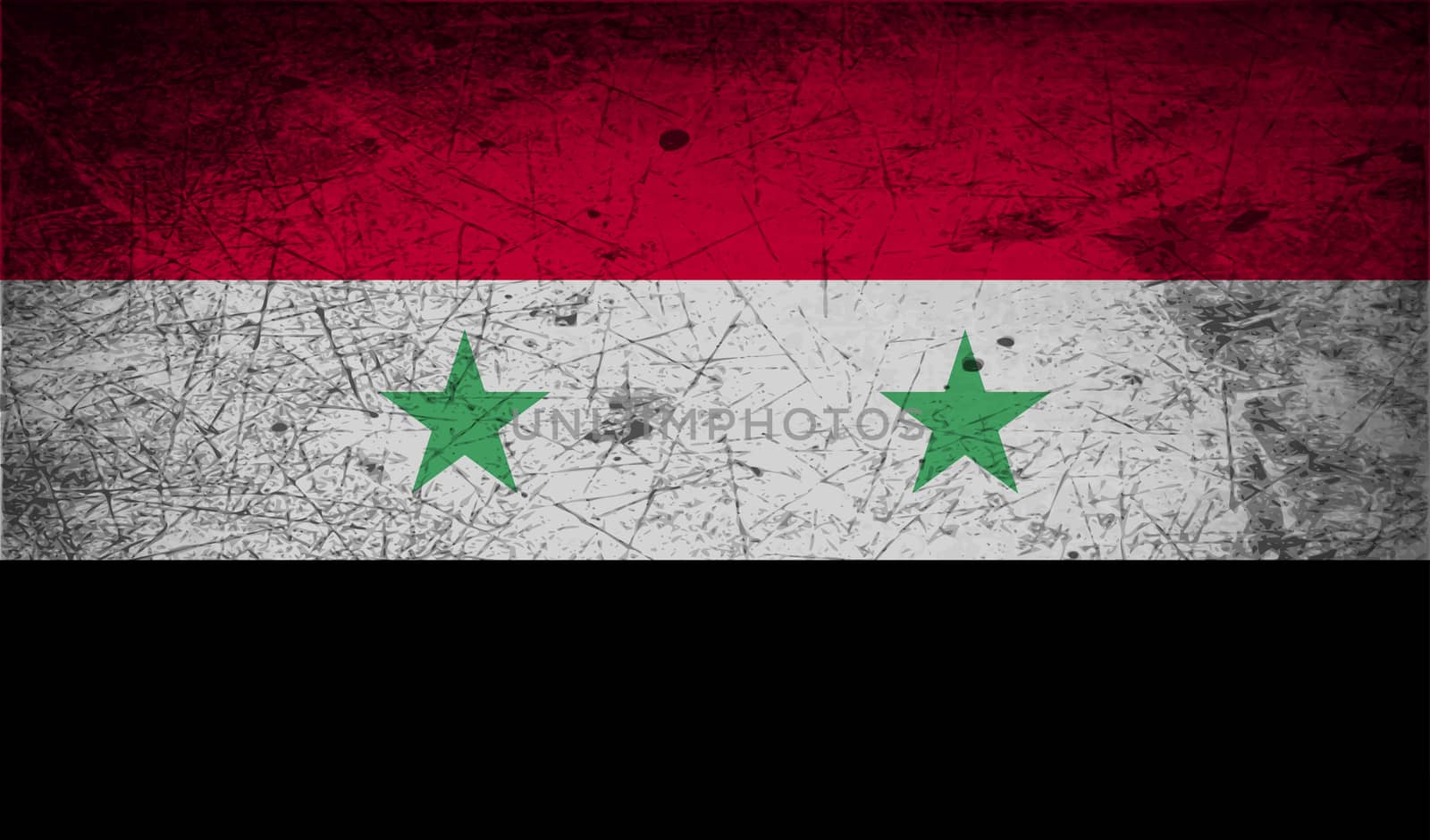 Flag of Syria with old texture.  illustration