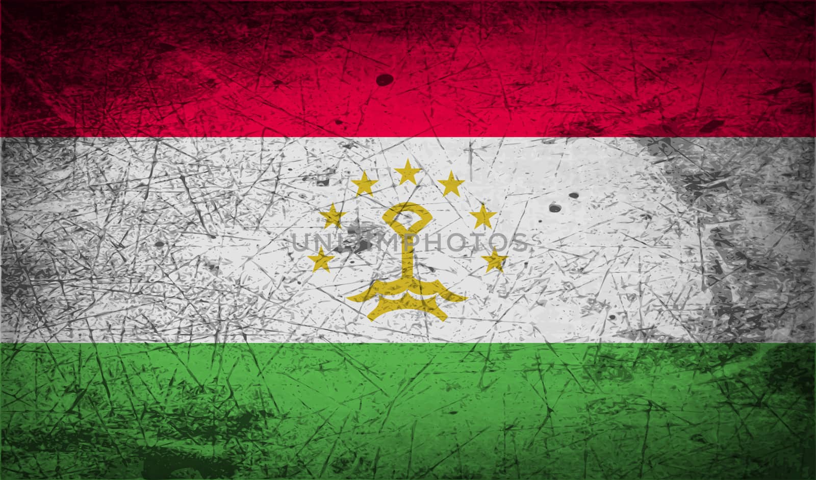 Flag of Tajikistan with old texture.  by serhii_lohvyniuk