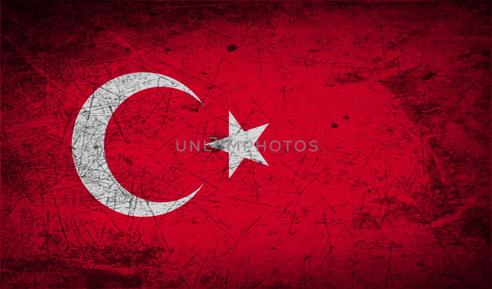 Flag of Turkey with old texture.  by serhii_lohvyniuk