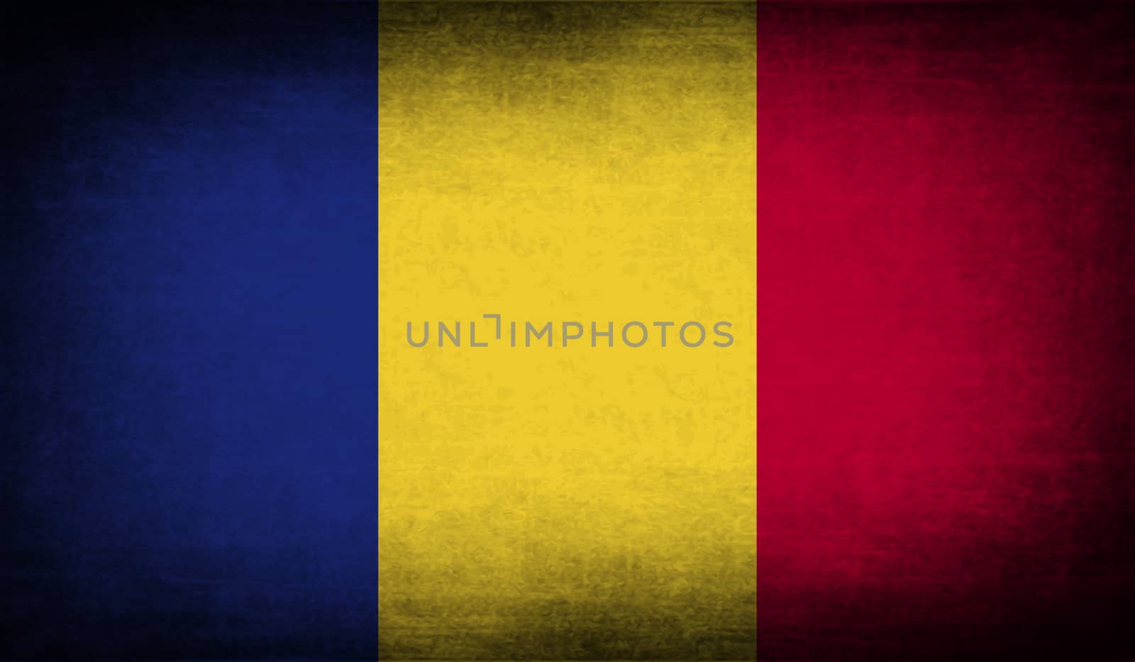 Flag of Romania with old texture.  illustration