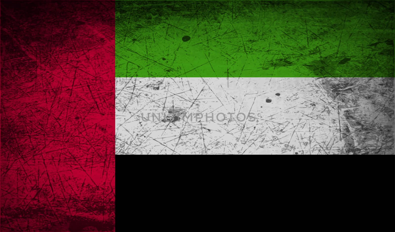 Flag of United Arab Emirates with old texture.  by serhii_lohvyniuk