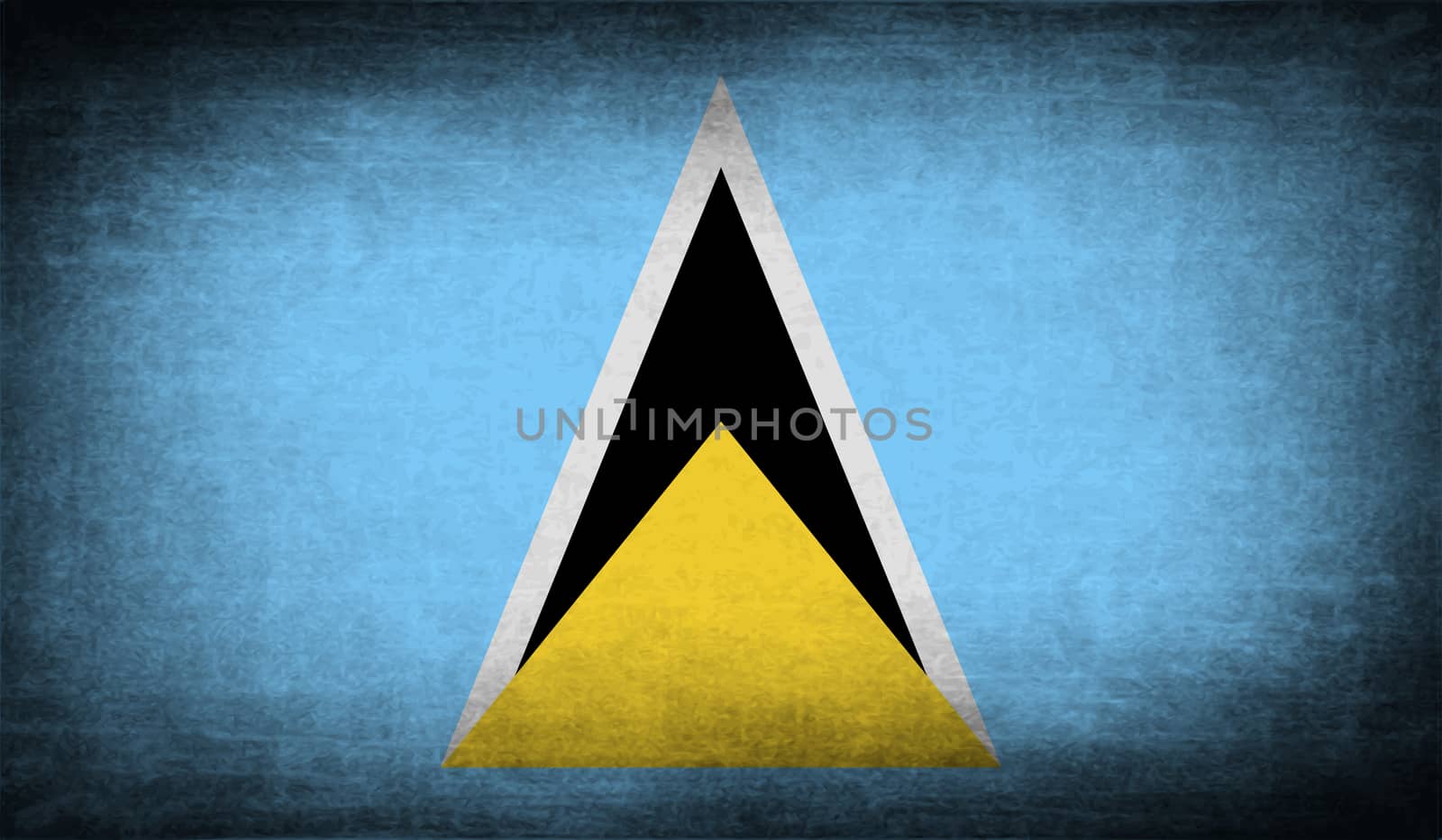 Flag of Saint Lucia with old texture.  by serhii_lohvyniuk