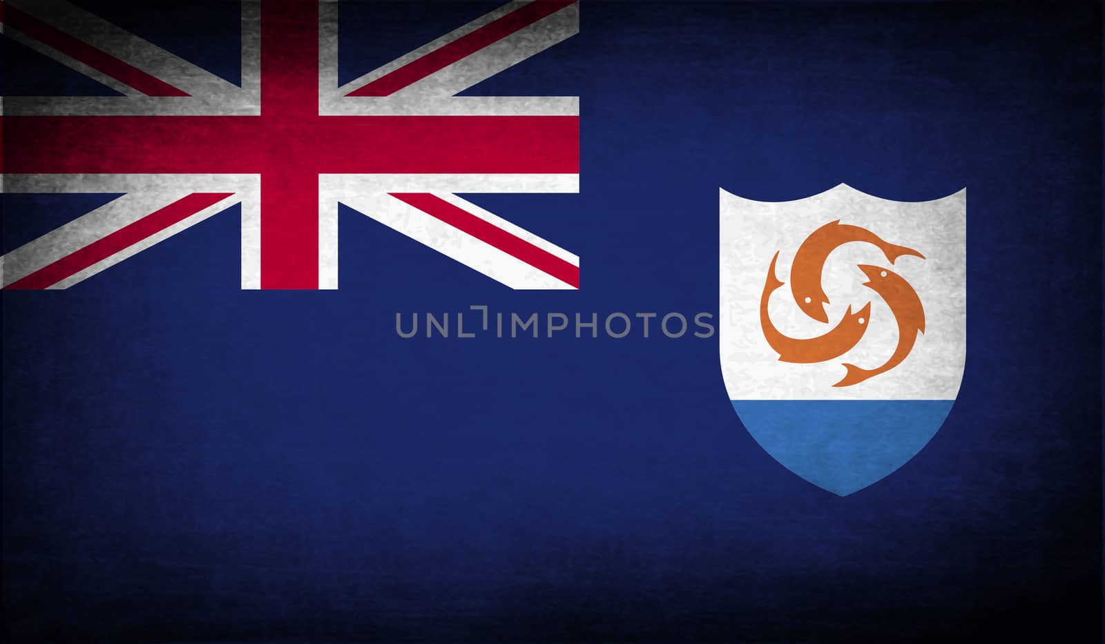 Flag of Anguilla with old texture.  illustration