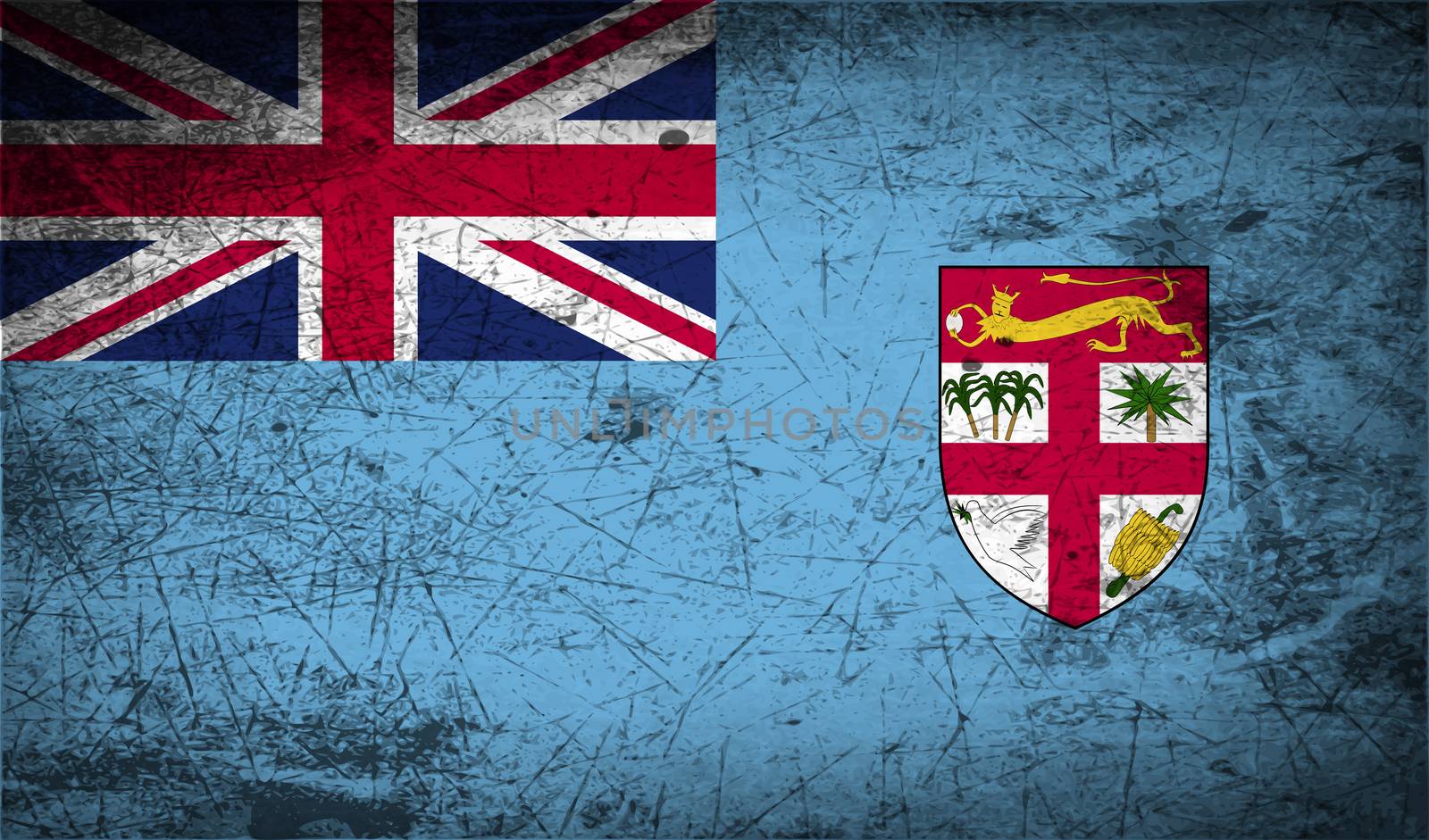 Flag of Fiji with old texture.  illustration