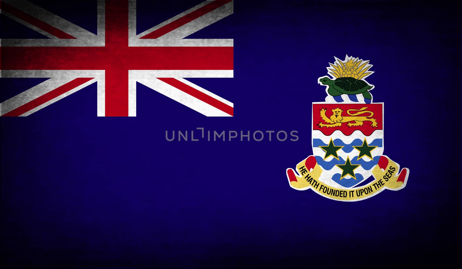 Flag of Cayman Islands with old texture.  illustration